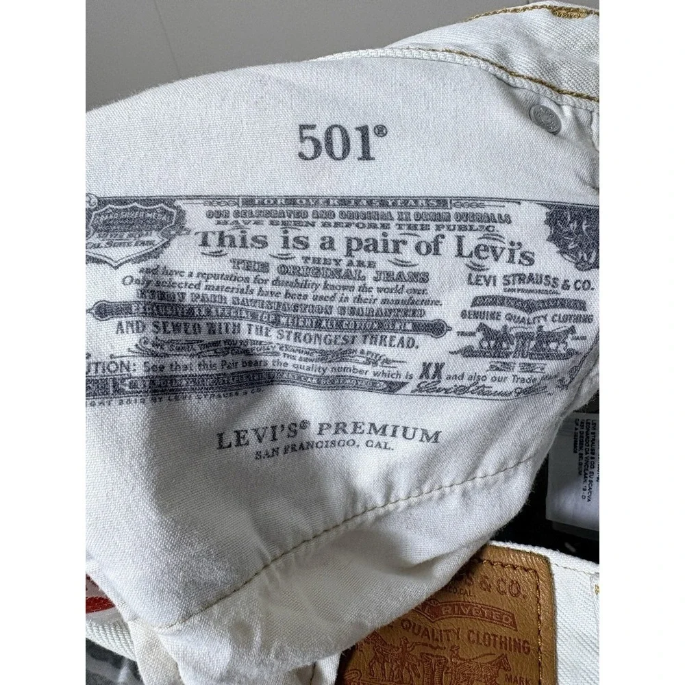 Levi's 501 High-Rise Button Fly Straight Cropped Jeans 20x25 Cut Out Patchwork